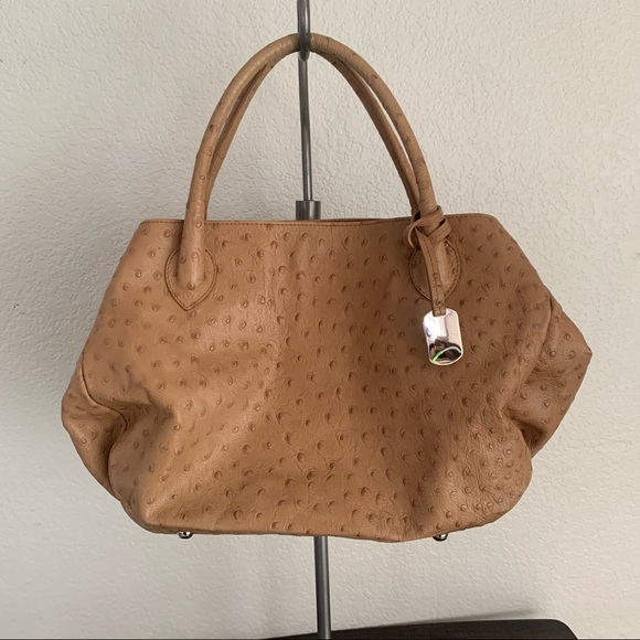 Furla Handbags - Furla Carmen ostrich embossed leather carmel color